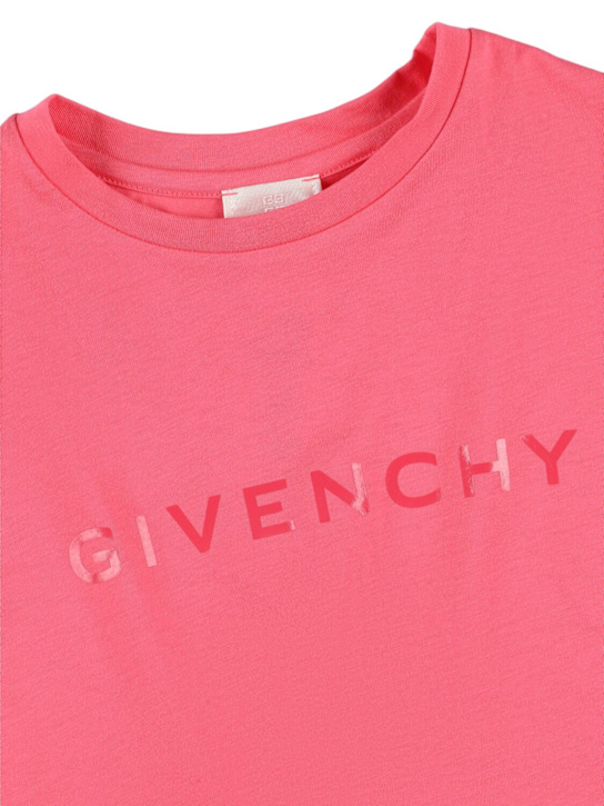 Givenchy: T-shirt in jersey di cotone stampato - Rosa - kids-girls_1 | Luisa Via Roma