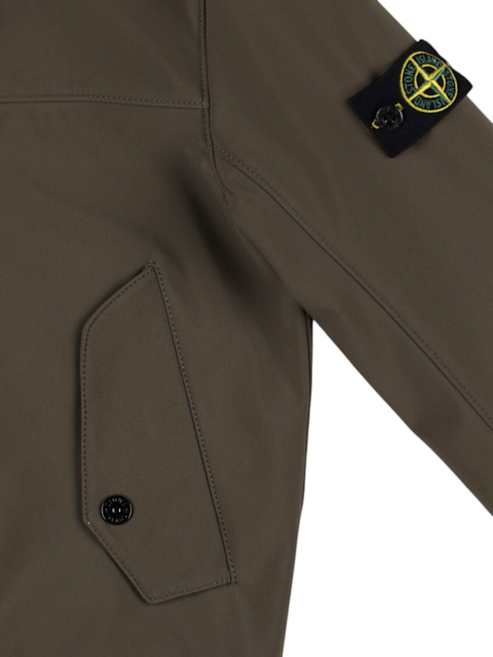 Stone Island Junior: フーデッドナイロンウインドブレーカー - ミリタリーグリーン - kids-boys_1 | Luisa Via Roma