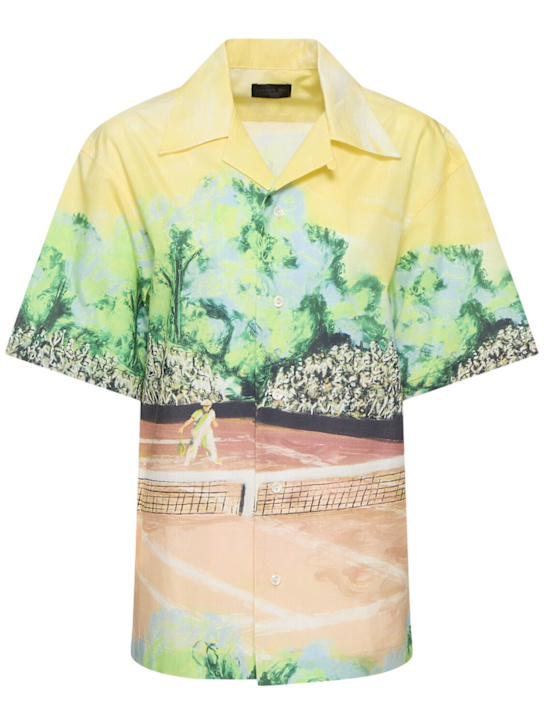 LACOSTE: Printed short sleeve cotton shirt - women_0 | Luisa Via Roma
