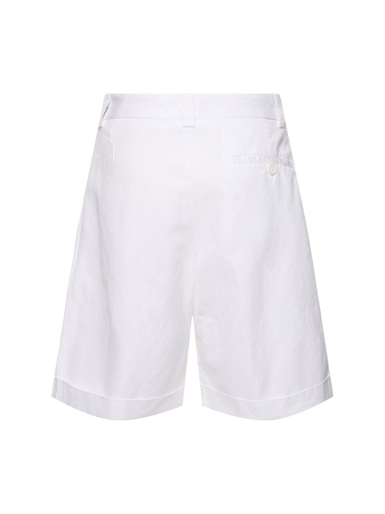ASPESI: Cotton gabardine bermuda shorts - White - women_3 | Luisa Via Roma
