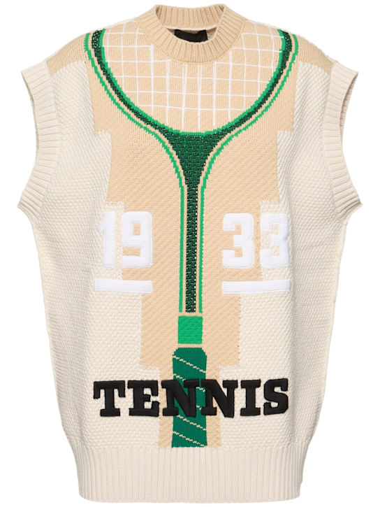 LACOSTE: Looping embroidered knit vest - women_0 | Luisa Via Roma