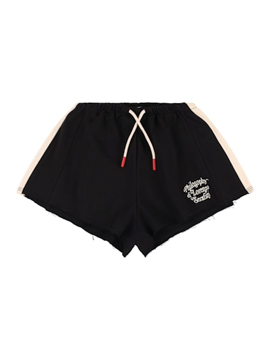 Philosophy: Shorts in felpa di misto cotone - Nero - kids-girls_0 | Luisa Via Roma