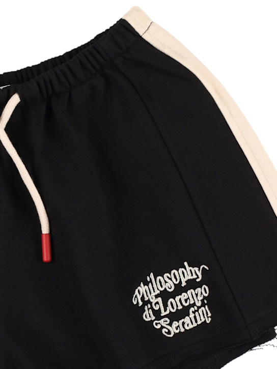 Philosophy: Shorts in felpa di misto cotone - Nero - kids-girls_1 | Luisa Via Roma