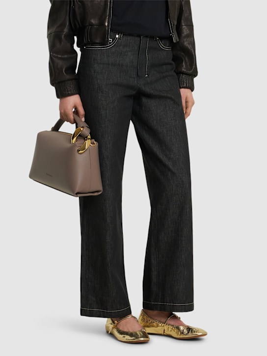 Lanvin: 5mm Ballerina crackled leather flats - women_1 | Luisa Via Roma