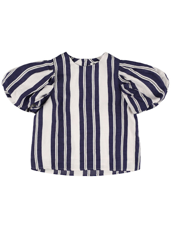 TANGERINE: Camicia in misto lino stampato - kids-girls_0 | Luisa Via Roma