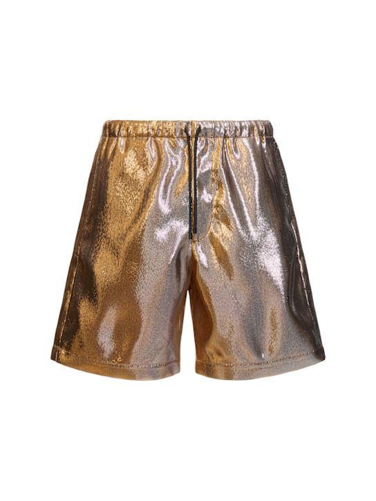 Dries Van Noten: Piperi gold shorts - men_0 | Luisa Via Roma