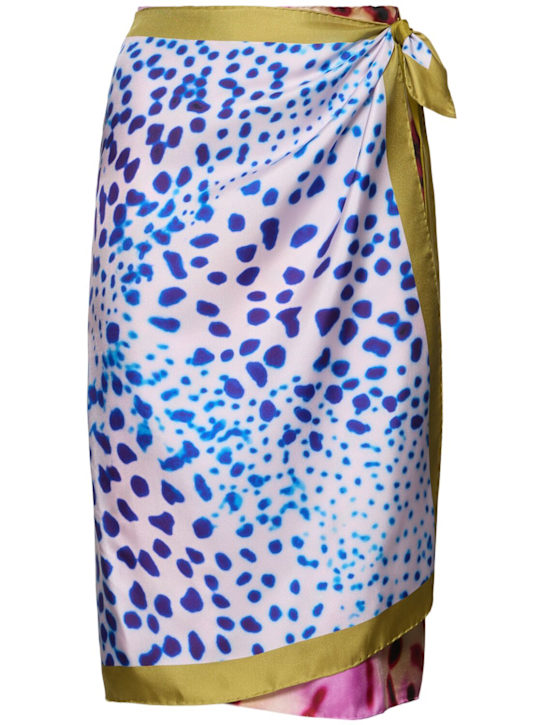 Dries Van Noten: Scarfy printed silk sarong skirt - women_0 | Luisa Via Roma