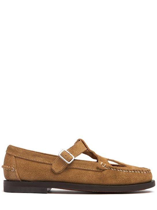 Sebago: Angelina suede loafers - Beige - women_0 | Luisa Via Roma