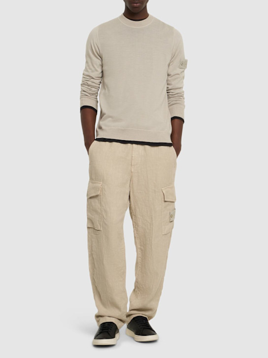 Stone Island: Ghost regular pants - Beige - men_1 | Luisa Via Roma
