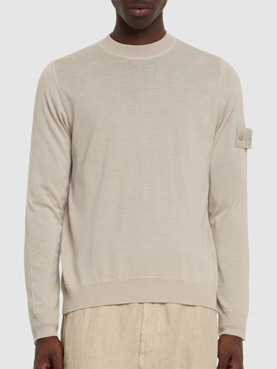 Stone Island: Ghost crewneck sweatshirt - Beige - men_2 | Luisa Via Roma