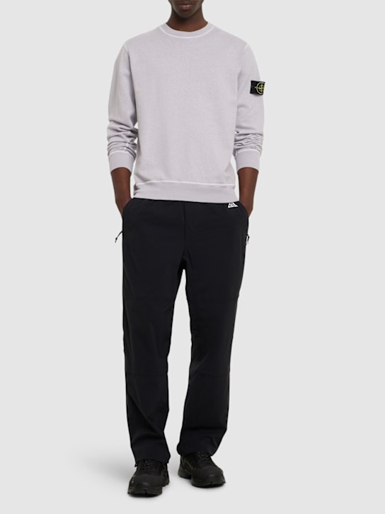 Stone Island: Crewneck cotton sweatshirt - Lilac - men_1 | Luisa Via Roma