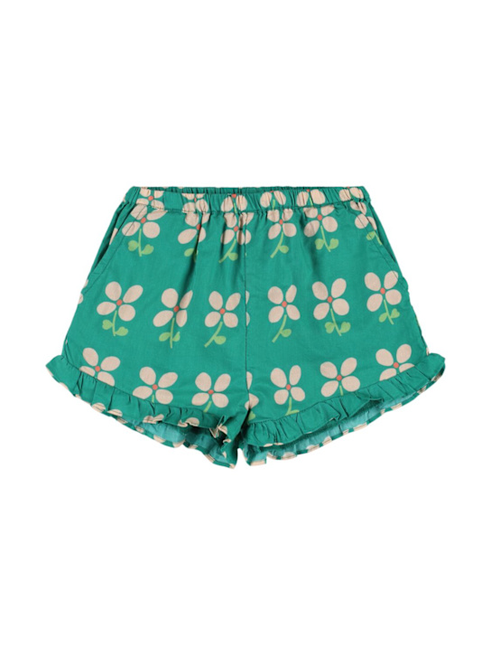 Hello Simone: Shorts in mussola di cotone stampato - Verde - kids-girls_0 | Luisa Via Roma