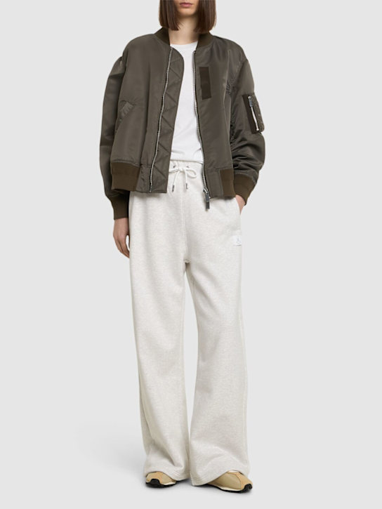 Jordan: Jordan Flight cotton blend sweatpants - Birch Heather - women_1 | Luisa Via Roma