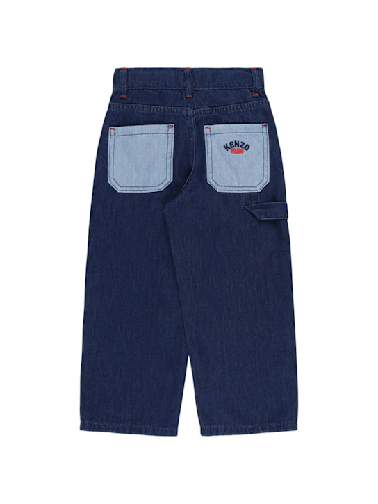 Kenzo Kids: コットンデニムパンツ - ブルー - kids-girls_1 | Luisa Via Roma