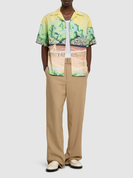 LACOSTE: Camisa de algodón de manga corta - men_1 | Luisa Via Roma