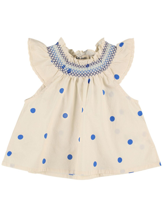 Hello Simone: Top in cotone stampato - Bianco/Blu - kids-girls_0 | Luisa Via Roma
