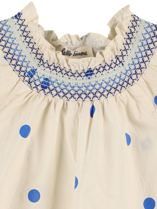 Hello Simone: Top in cotone stampato - Bianco/Blu - kids-girls_1 | Luisa Via Roma