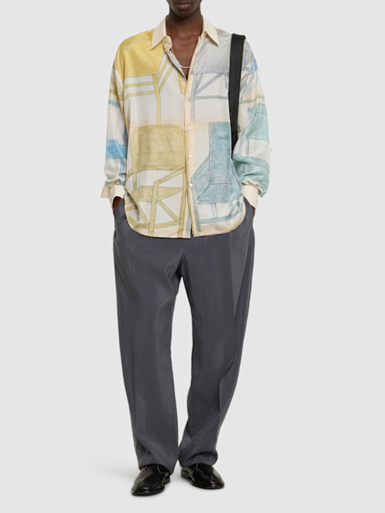 Lemaire: Camisa de algodón - Creamy White / - men_1 | Luisa Via Roma