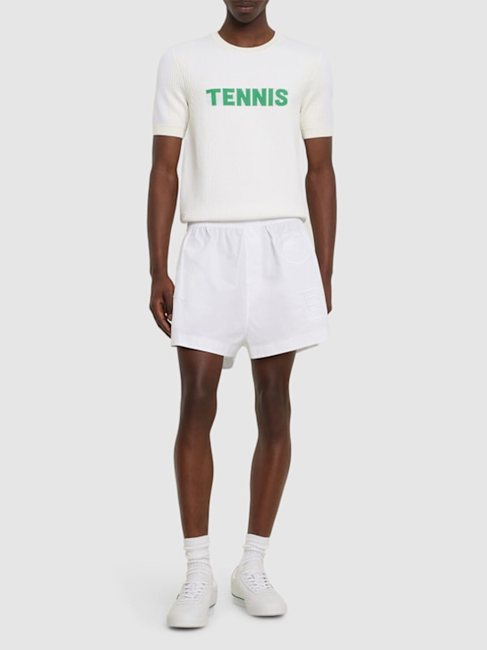 LACOSTE: Linette elastic waist cotton shorts - men_1 | Luisa Via Roma