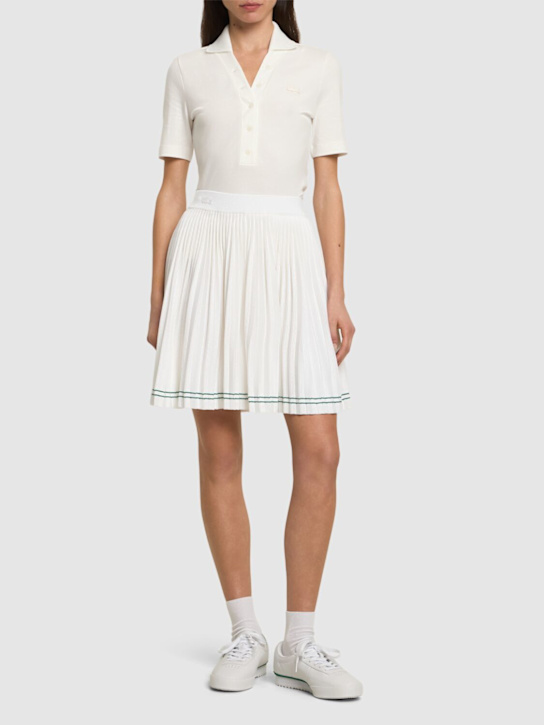 LACOSTE: Loulouプリーツビスコースブレンドミニスカート - women_1 | Luisa Via Roma