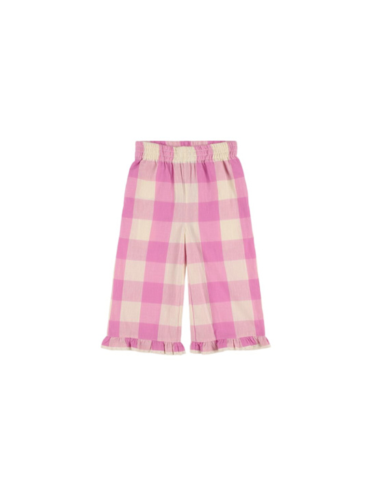 Hello Simone: Pantaloni in mussola di cotone stampato - Lilla - kids-girls_0 | Luisa Via Roma