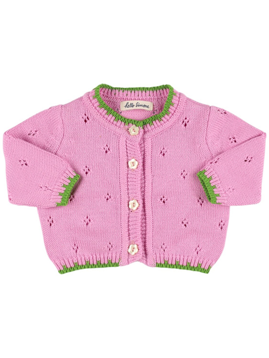 Hello Simone: Cardigan in maglia di cotone organico - kids-girls_0 | Luisa Via Roma