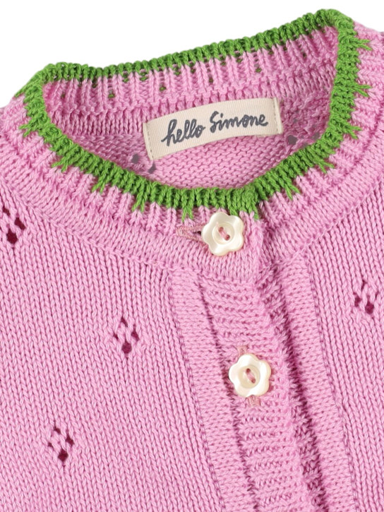 Hello Simone: Cardigan in maglia di cotone organico - kids-girls_1 | Luisa Via Roma