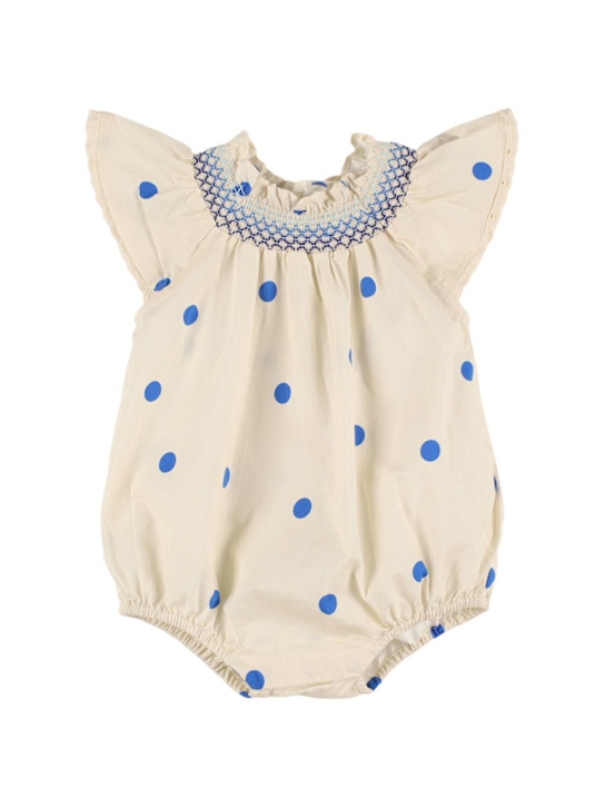 Hello Simone: Tutina in cotone stampato - Bianco/Blu - kids-girls_0 | Luisa Via Roma