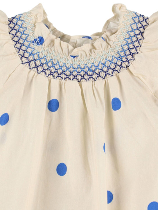 Hello Simone: Tutina in cotone stampato - Bianco/Blu - kids-girls_1 | Luisa Via Roma