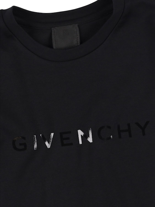 Givenchy: コットンインターロックワンピース - ブラック - kids-girls_1 | Luisa Via Roma