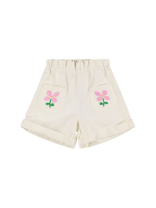 Hello Simone: Shorts in gabardina di cotone ricamato - kids-girls_0 | Luisa Via Roma
