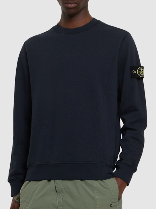 Stone Island: Crewneck cotton sweatshirt - Navy - men_2 | Luisa Via Roma