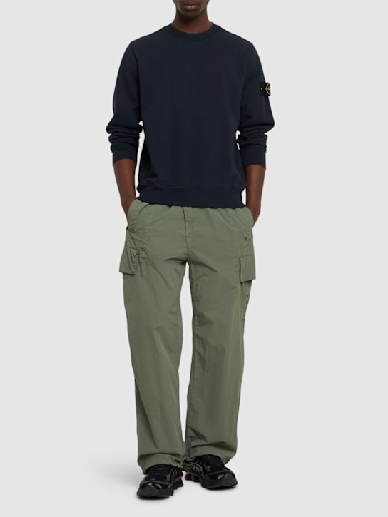 Stone Island: Crewneck cotton sweatshirt - Navy - men_1 | Luisa Via Roma