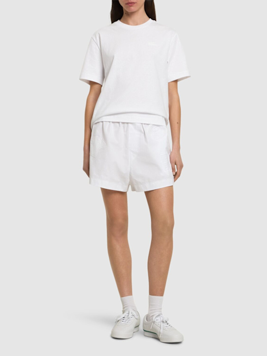 LACOSTE: Linette elastic waist cotton shorts - women_1 | Luisa Via Roma