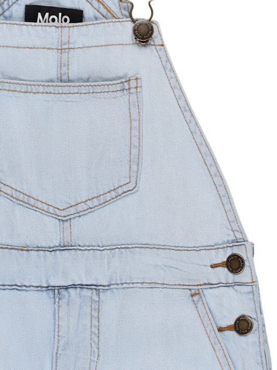 Molo: Cotton denim overalls - Light Blue - kids-girls_1 | Luisa Via Roma
