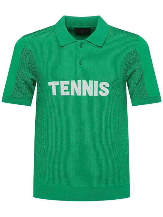 LACOSTE: Lenny ribbed viscose blend polo top - men_0 | Luisa Via Roma