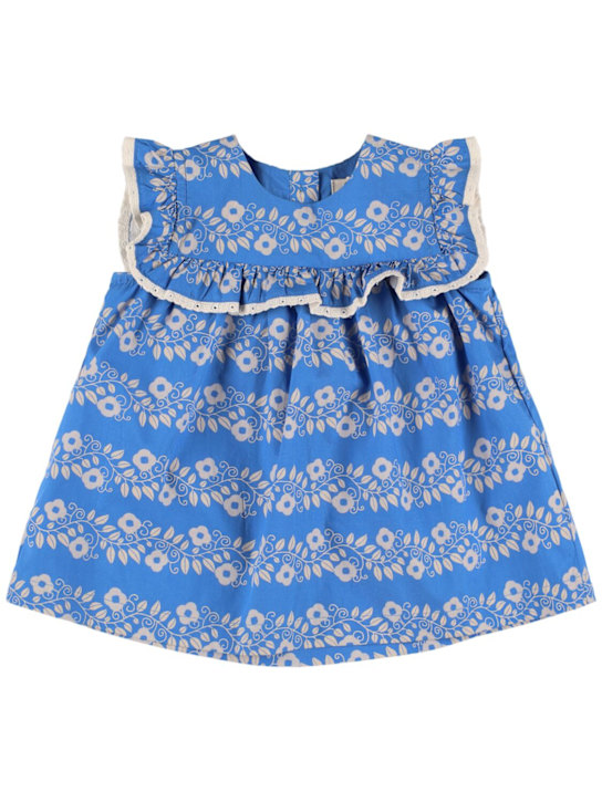 Hello Simone: Printed cotton poplin dress - Blue - kids-girls_0 | Luisa Via Roma