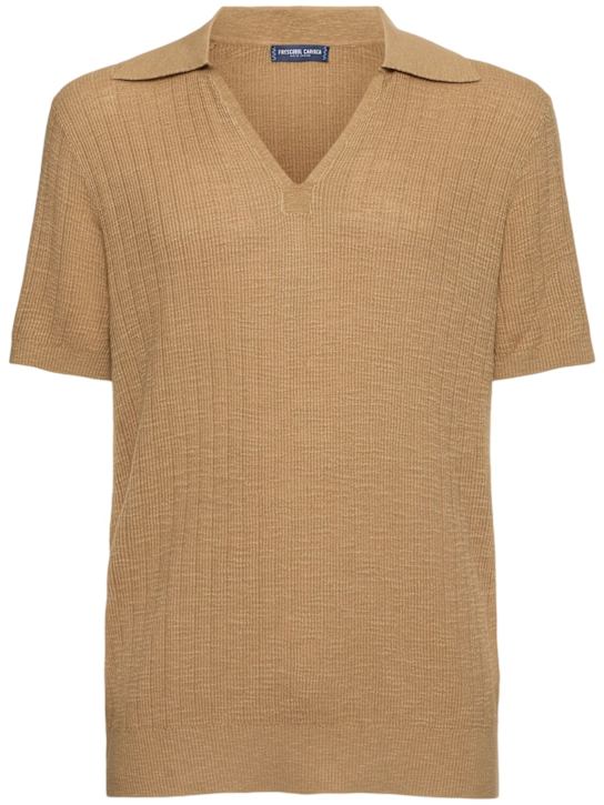 Frescobol Carioca: Joaquim s/s v neck polo - men_0 | Luisa Via Roma