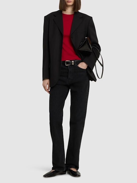 Frame: Jeans dritti vita alta The Vertical - Nero - women_1 | Luisa Via Roma