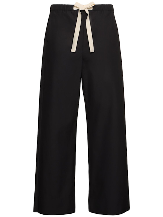 'S Max Mara: Argento コットンポプリンワイドパンツ - women_0 | Luisa Via Roma