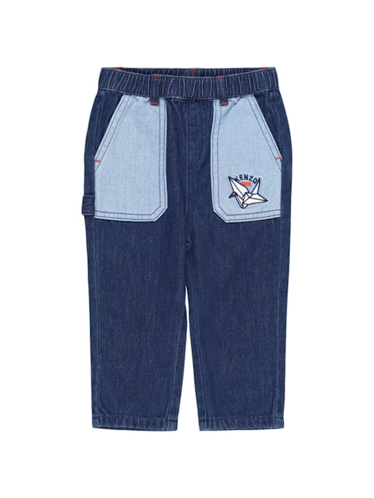 Kenzo Kids: ストレッチコットンジーンズ - ブルー - kids-boys_0 | Luisa Via Roma
