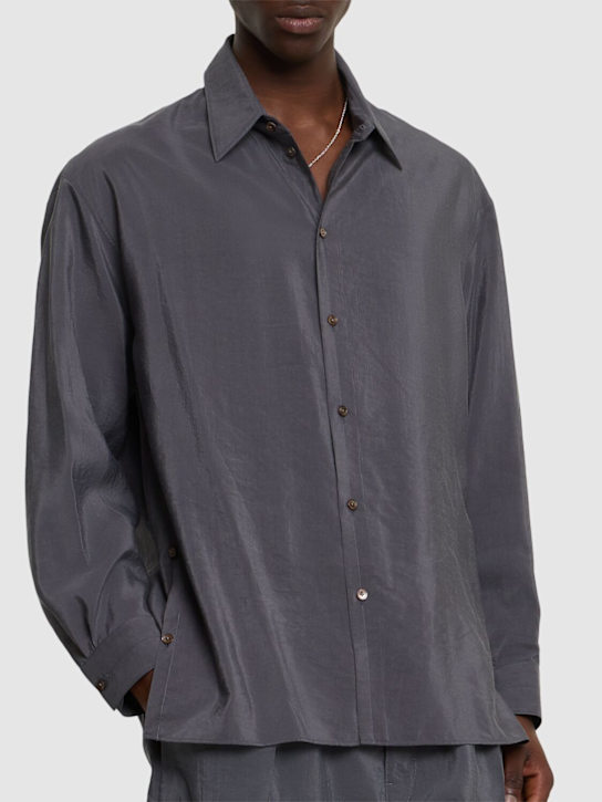 Lemaire: Twisted shirt - Asphalt - men_2 | Luisa Via Roma