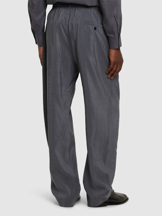 Lemaire: Pantaloni relaxed fit con cintura - Asphalt - men_2 | Luisa Via Roma