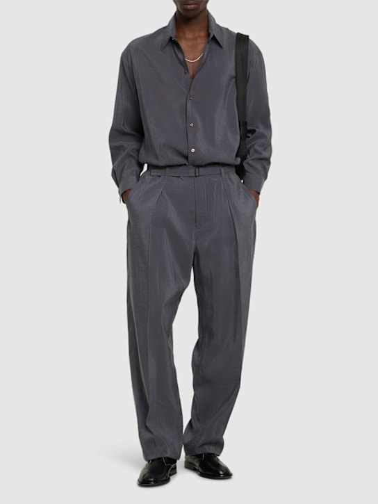 Lemaire: Twisted shirt - Asphalt - men_1 | Luisa Via Roma