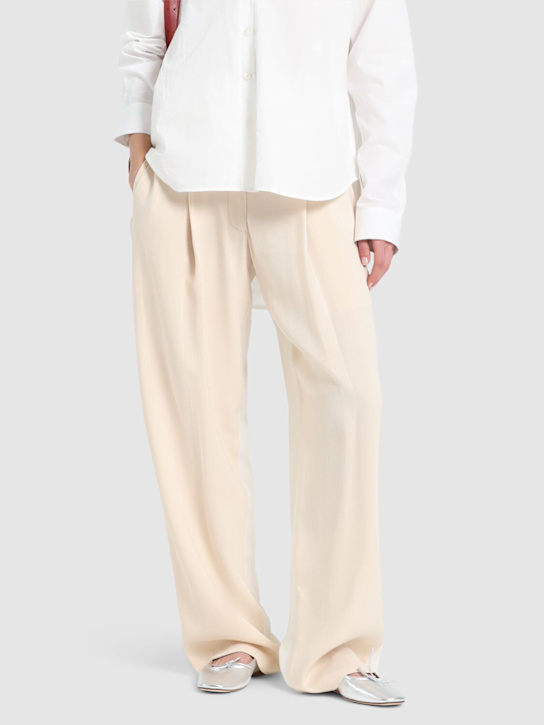 Aeyde: 10mm Delfina laminated leather flats - Silver - women_1 | Luisa Via Roma