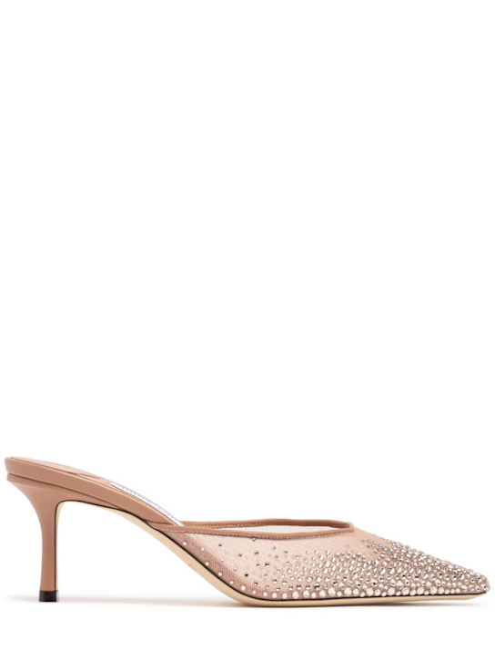 Jimmy Choo: 65mm Vivi mesh & crystal mules - women_0 | Luisa Via Roma