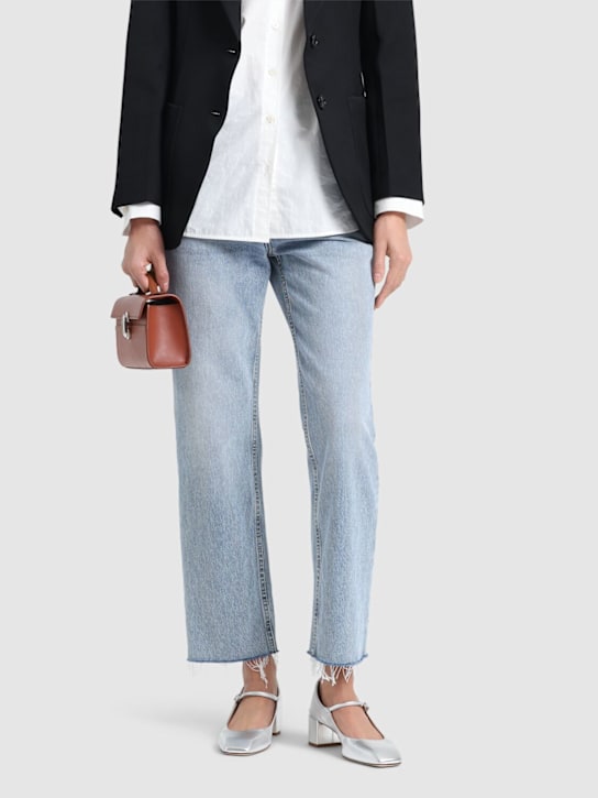 Aeyde: 45mm Aline laminated leather pumps - women_1 | Luisa Via Roma