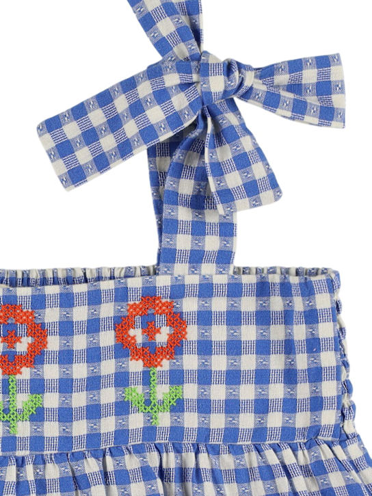 Hello Simone: Top in cotone con ricami - Blu - kids-girls_1 | Luisa Via Roma