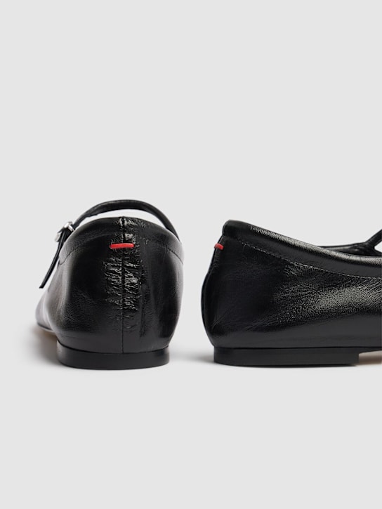 Aeyde: 10mm Uma nappa leather ballerina flats - Black - women_4 | Luisa Via Roma