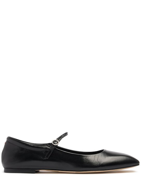Aeyde: 10mm Uma nappa leather ballerina flats - Black - women_0 | Luisa Via Roma